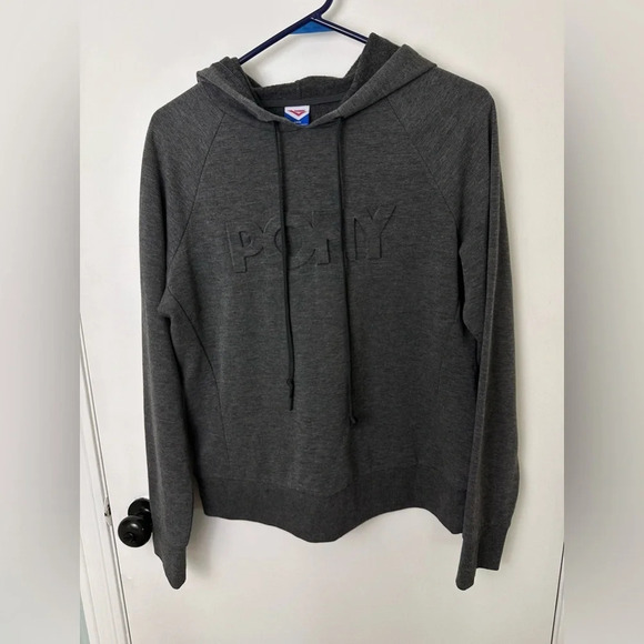 Pony Sweaters - PONY Women’s Soft Pullover Gray Hooded Sweatshirt Large #1292